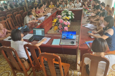 Tập huấn bồi dưỡng chuyên môn cho CBGVNV Trường Mầm non Nghĩa Lợi